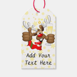 Reindeer Drunk Funny Christmas Character Gift Tags
