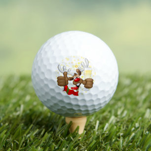 Reindeer Drunk Funny Christmas Character Golf Balls