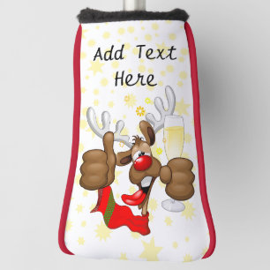 Reindeer Drunk Funny Christmas Character Golf Head Cover