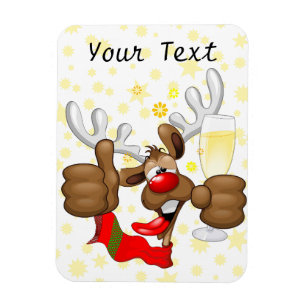 Reindeer Drunk Funny Christmas Character Magnet