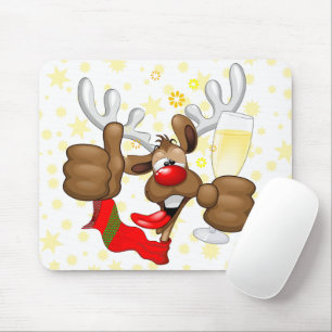 Reindeer Drunk Funny Christmas Character Mouse Pad