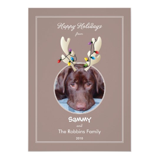 Reindeer Ears Pet Holiday Photo Card
