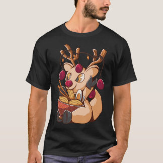Reindeer Eating Ramen - Merry Christmas T-Shirt