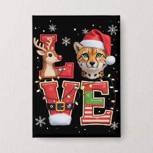 Reindeer ELF Santa Hat Love Cheetah Animal Xmas 