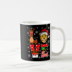 Reindeer Elf Santa Hat Love Cheetah Animal Xmas Coffee Mug