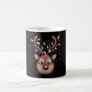 Reindeer Face Christmas Matching Family Holiday Coffee Mug