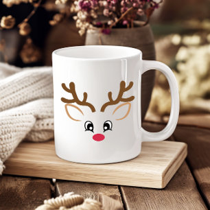 Reindeer Face "His" Coffee Mug Cup
