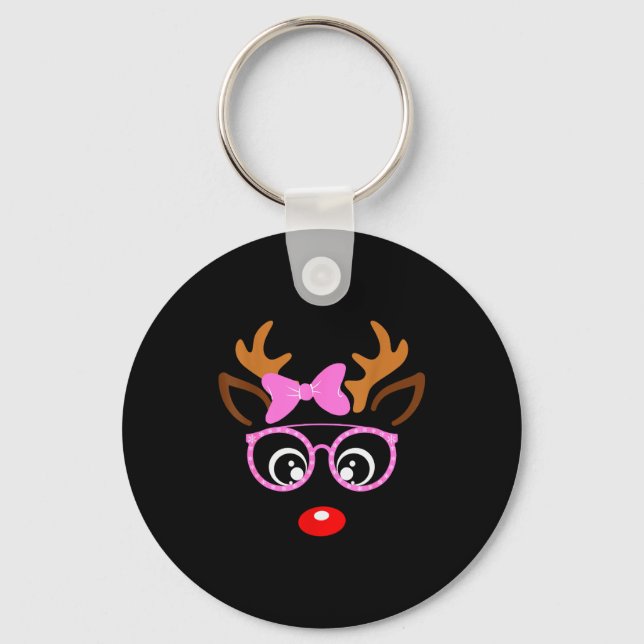 Reindeer Face Matching Family Christmas Costume Wo Key Ring (Front)