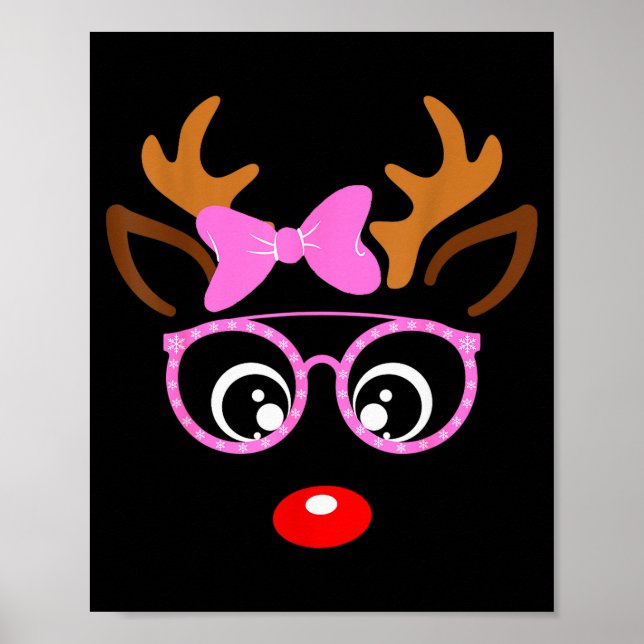 Reindeer Face Matching Family Christmas Costume Wo Poster (Front)