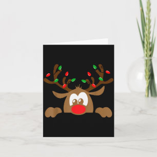 Reindeer Face Matching Family Christmas Deer Girl  Card