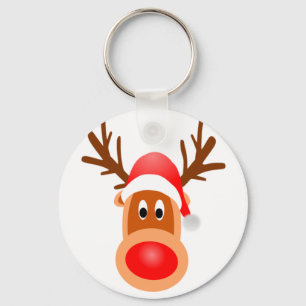 Reindeer face on key ring