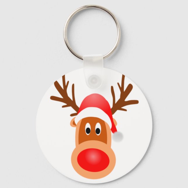 Reindeer face on key ring (Front)