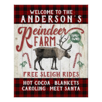 Reindeer Farm Rustic Vintage Farmhouse Custom Name