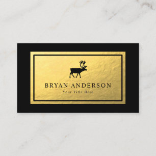 Reindeer - Faux Gold Foil Business Card