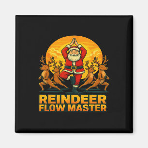 Reindeer Flow Master Yoga Santa Christmas Holiday  Magnet