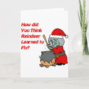 reindeer fly holiday card
