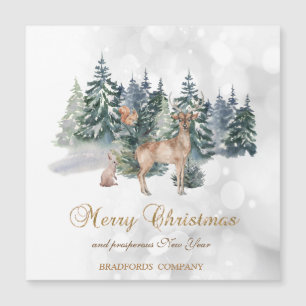 Reindeer,Forest,Bokeh Company Holiday Card