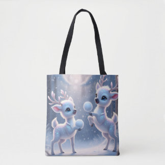 Reindeer Frosty Frolic Tote Bag