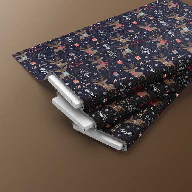 Reindeer Fun Christmas Seamless Pattern Fabric (Creator Uploaded)