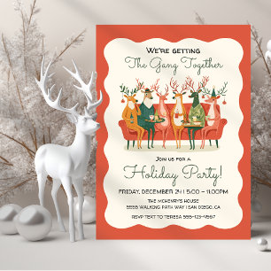 Reindeer funny Office Holiday Party Friendsmas Invitation