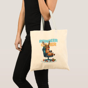 Reindeer Gamer Christmas Video Game Holiday Funny Tote Bag