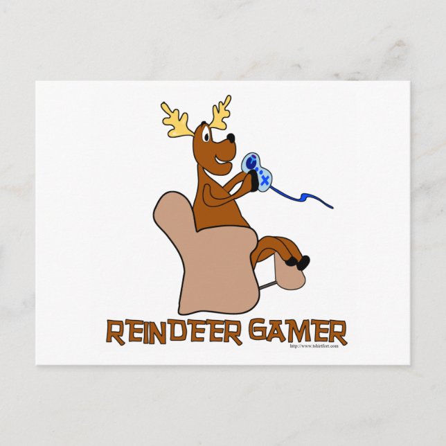 Reindeer Gamer Postcard (Front)