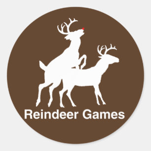 Reindeer Games Classic Round Sticker
