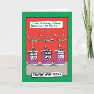 Reindeer Gameshow Humour Greeting Card