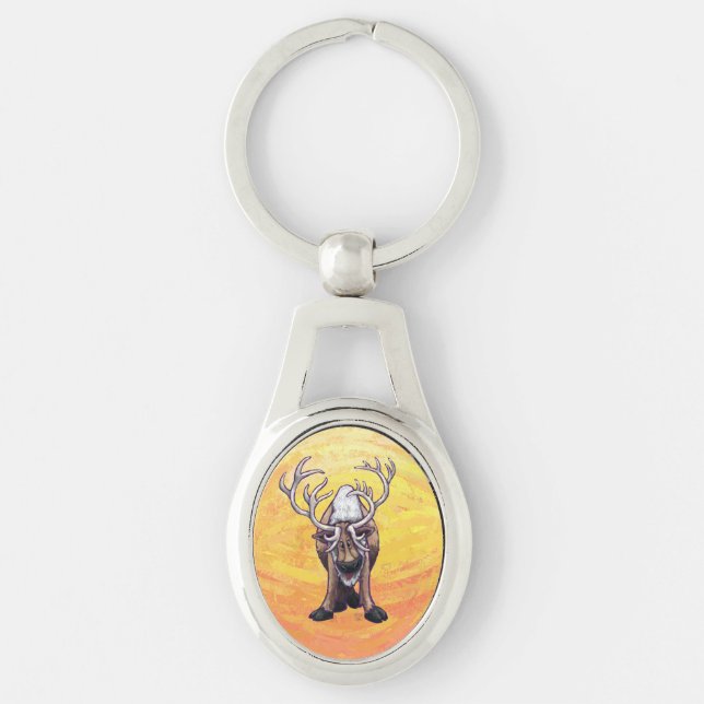 Reindeer Gifts & Accessories Key Ring (Front)