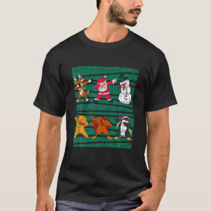 Reindeer Gingerbread Snowman Penguin Santa Christm T-Shirt