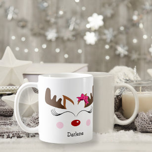 Reindeer, Girly Cute Coffee Mug
