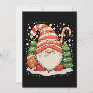 Reindeer Gnome Football Ball Christmas Lights Xmas Holiday Card