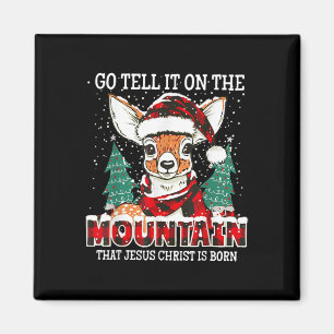 Reindeer Go Tell It On The Mountain That Jesus Chr Magnet