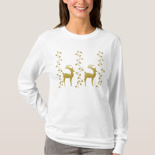 Reindeer gold Christmas holiday party shirts