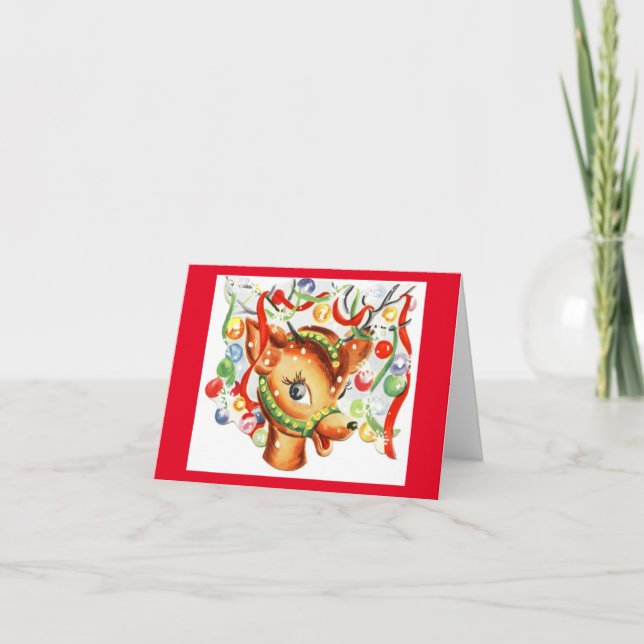 Reindeer Grandchild Holiday Card (Front)
