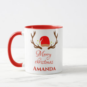 Reindeer hat- Merry christmas Mug