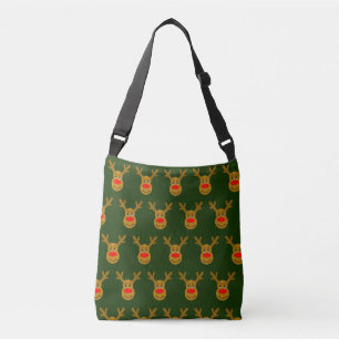 Reindeer Head Green TP Crossbody Bag