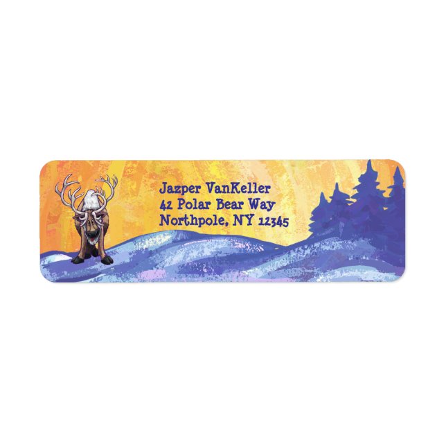 Reindeer Head Return Address Labels (Front)