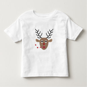 Reindeer Hearts Kisses Festive Christmas Cute Toddler T-Shirt