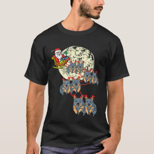 Reindeer Heeler Santa Christmas Animal Cattle Dog  T-Shirt