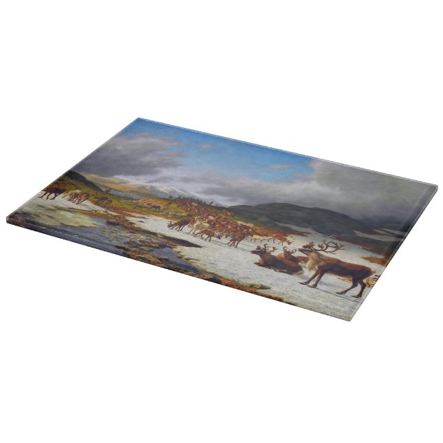 Reindeer Herd in the Mountains North of Røros Cutting Board (Corner)