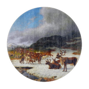 Reindeer Herd in the Mountains North of Røros Cutting Board
