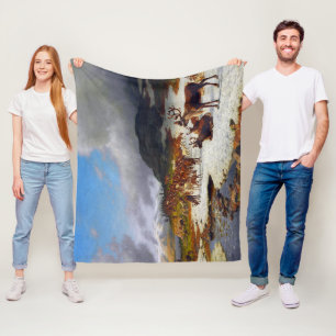 Reindeer Herd in the Mountains North of Røros Fleece Blanket