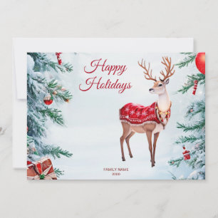 Reindeer Holiday Christmas Card