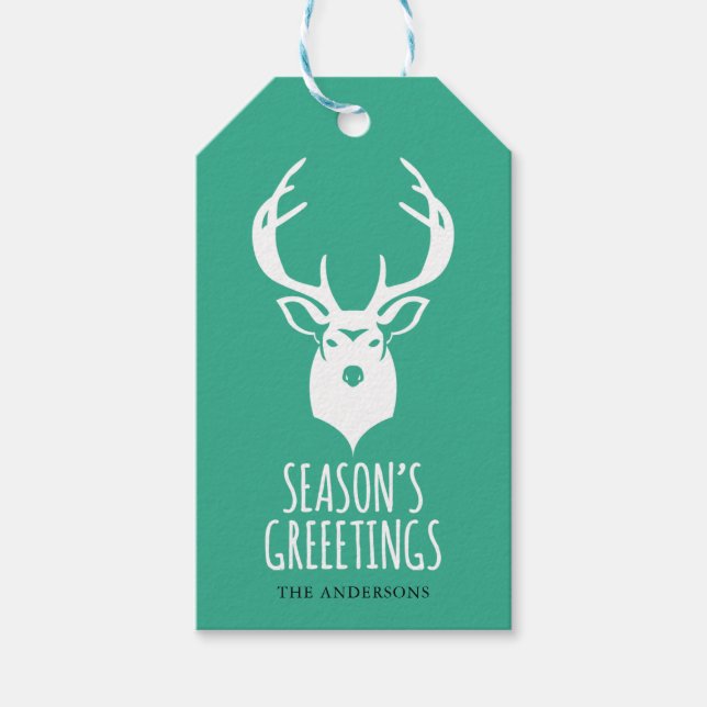 Reindeer Holiday Gift Tag (Front)