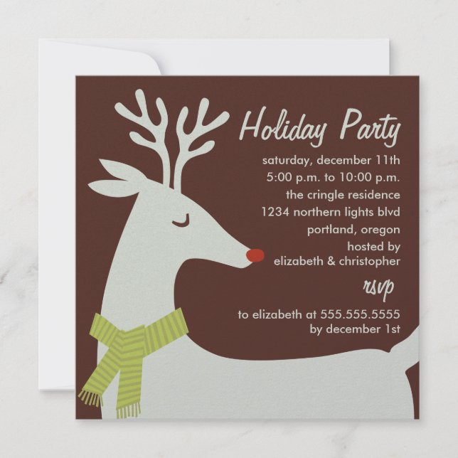 Reindeer Holiday Party Invitations (Front)
