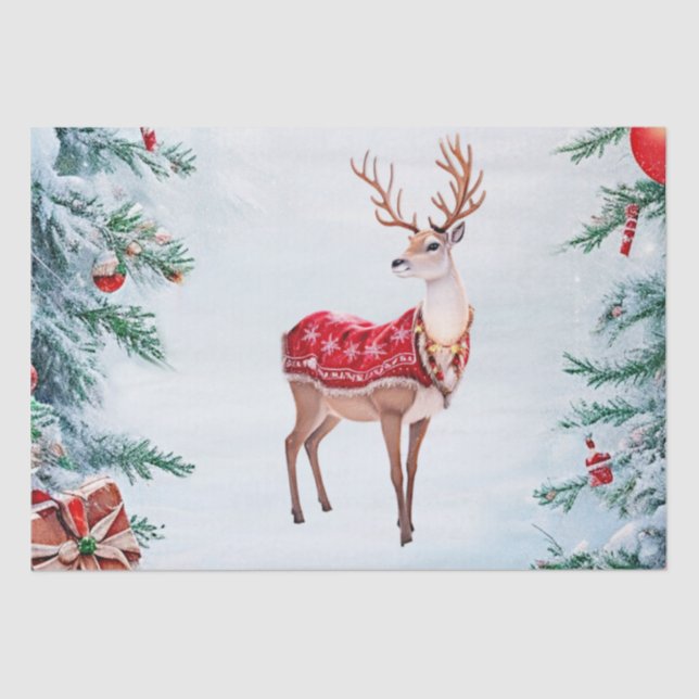 Reindeer Holiday Tissue Paper (Front)