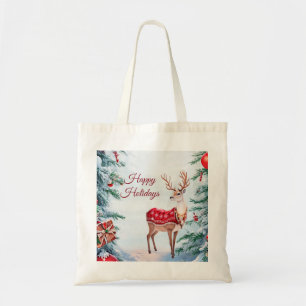 Reindeer Holiday Tote Bag