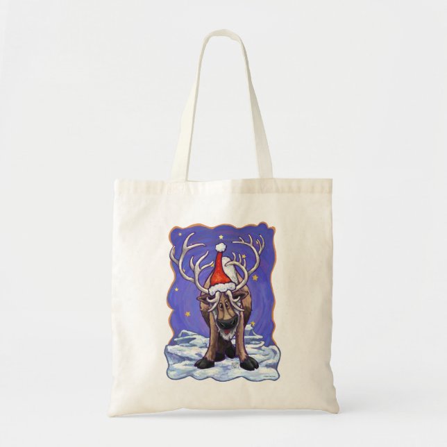 Reindeer Holiday Tote Bag (Front)