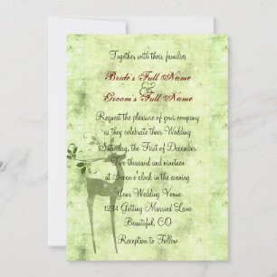 Reindeer Holiday Winter Wedding Invitation